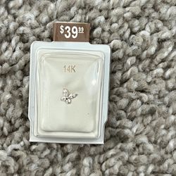 14k All Real Gold Butterfly Nose Ring