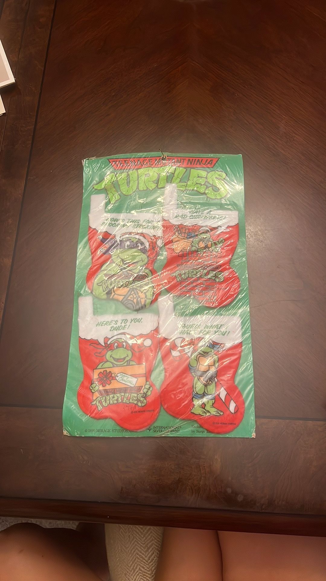 Rare Vintage 1990 Teenage Mutant Ninja Turtles Christmas Stocking Set New TMNT