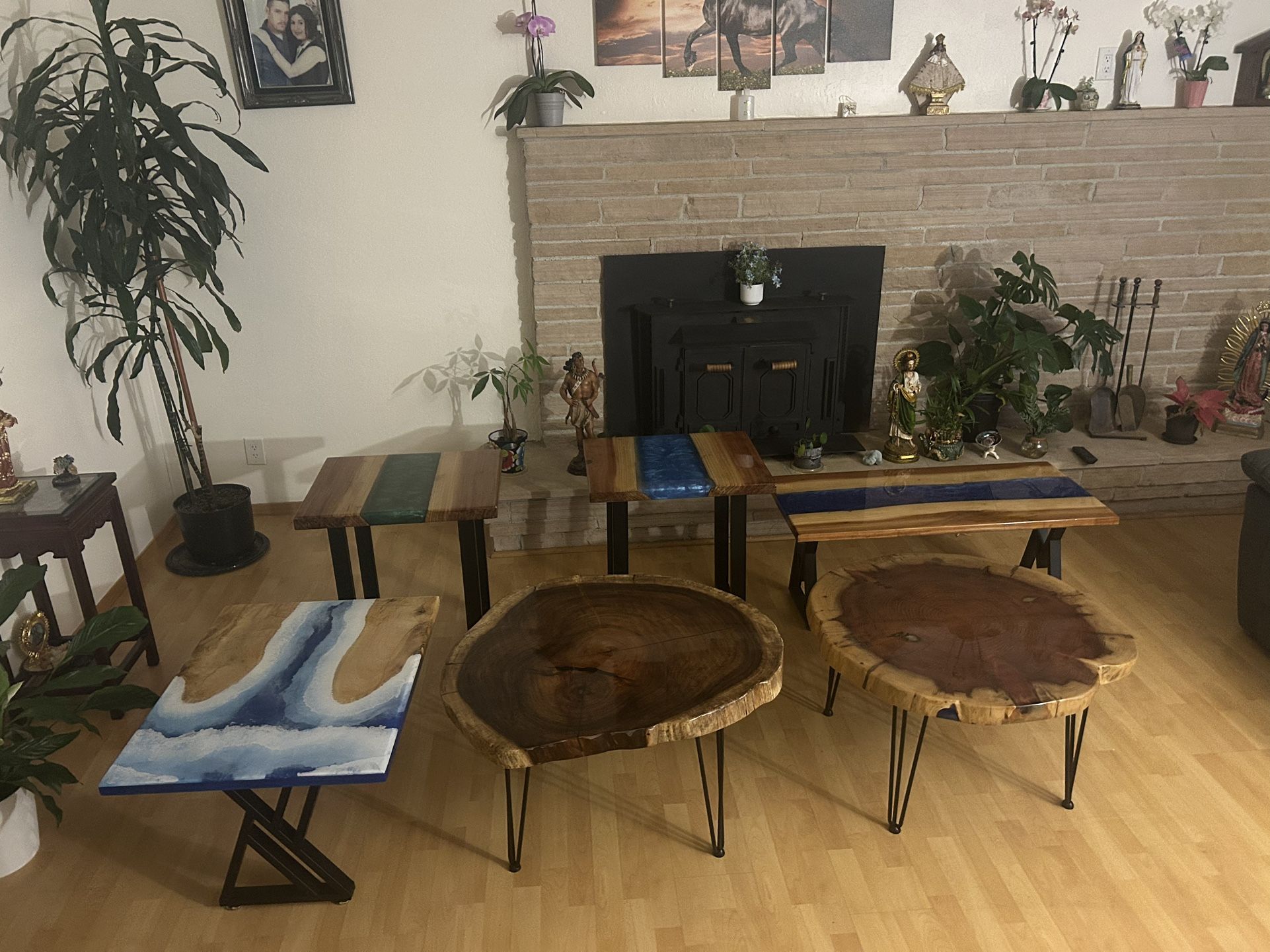 Hand Crafted Epoxy Coffee and side Tables