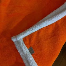 $20 Never Used Bright Orange & Cream Reversible Large Throw  