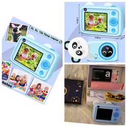 Kids Camera [32G SD Card Included] Digital Video Camcorder Dual Lens 1080P 2.4 Inch HD, Best Birthday Portable Toys Gifts for Toddlers Age 3-12 Years 