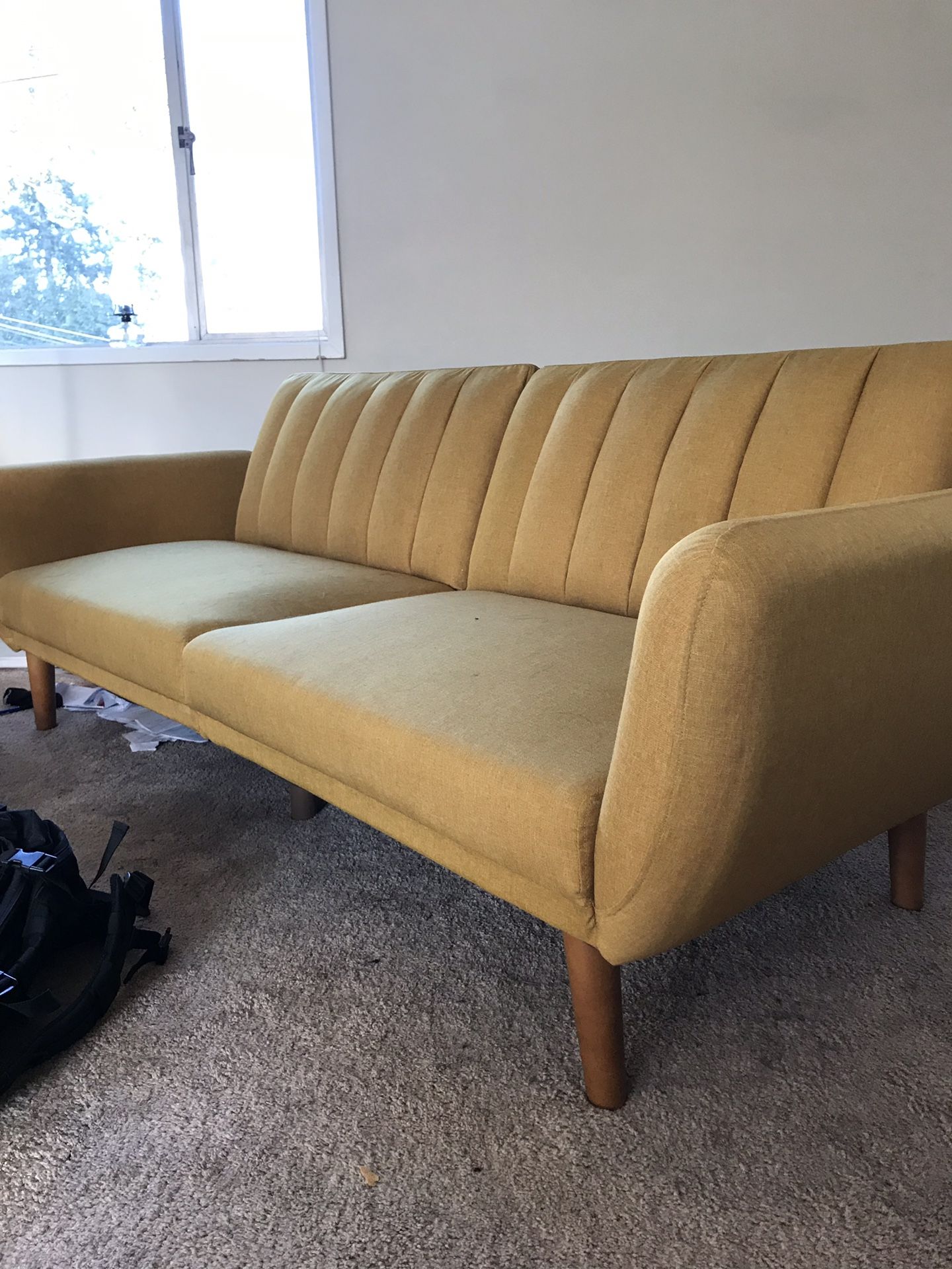 Mustard Futon Couch Sleeper Sofa