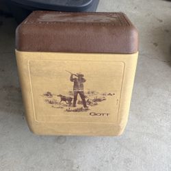 Fishing Hunting Picture Cooler Antique 