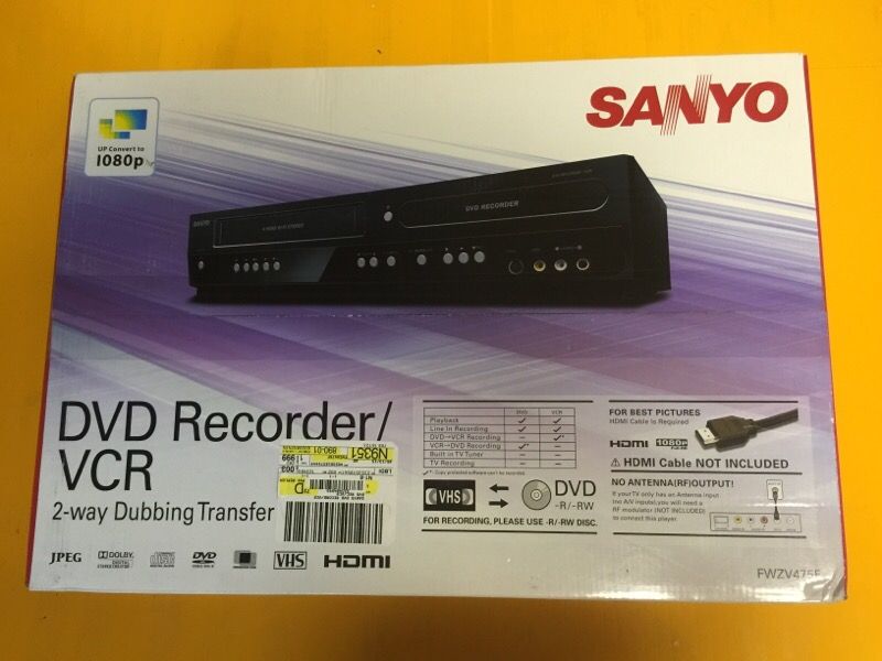 SANYO DVD Recorder VCR Combo - FWZV475F - BRAND NEW NEVER BEEN OPEN