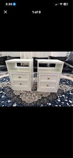 Set of 2 RoyalCraft ZLST008 White Nightstands