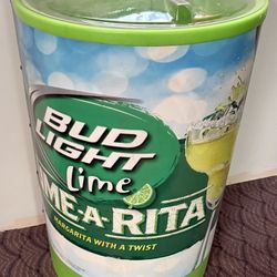 New Bud Lite Lime-A-Rita Heavy Plastic Rollaway Cooler