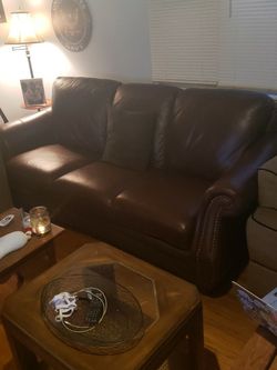 Dark Brown Leather Couch