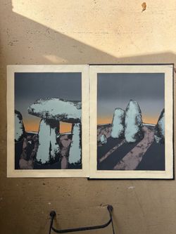 Vintage Silkscreen Moon Rocks Prints