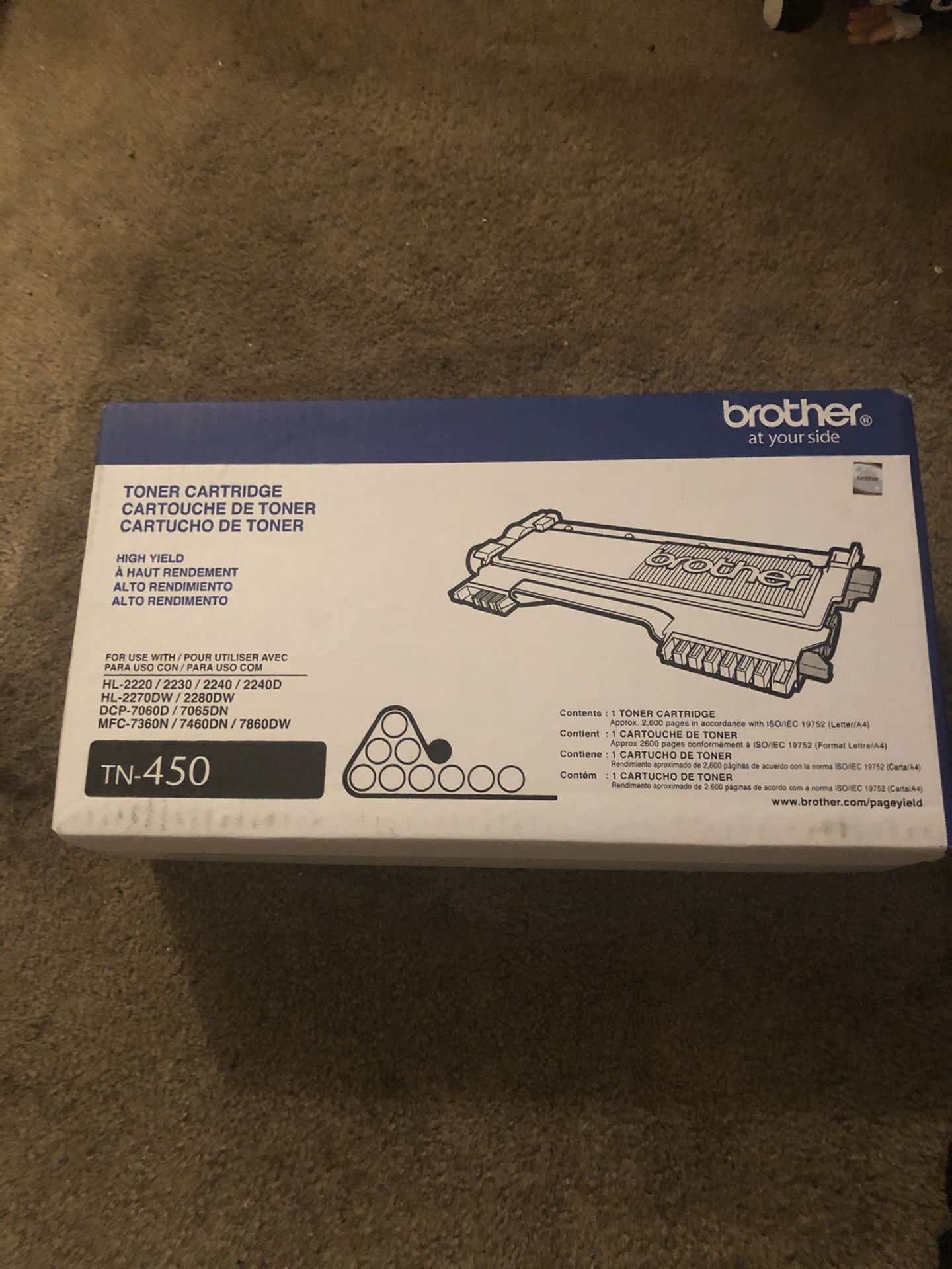 *NEW* Brother TN-450 Black High-Yield Toner Cartridge Brand New Factory Sealed. Condition is New.