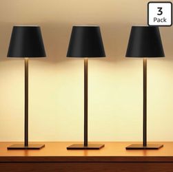 Brand new 3 pack of dimmable cordless table lamps
