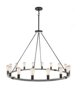 50” Diameter  16 Lights Rustic Farmhouse Wagon Wheel Chandelier