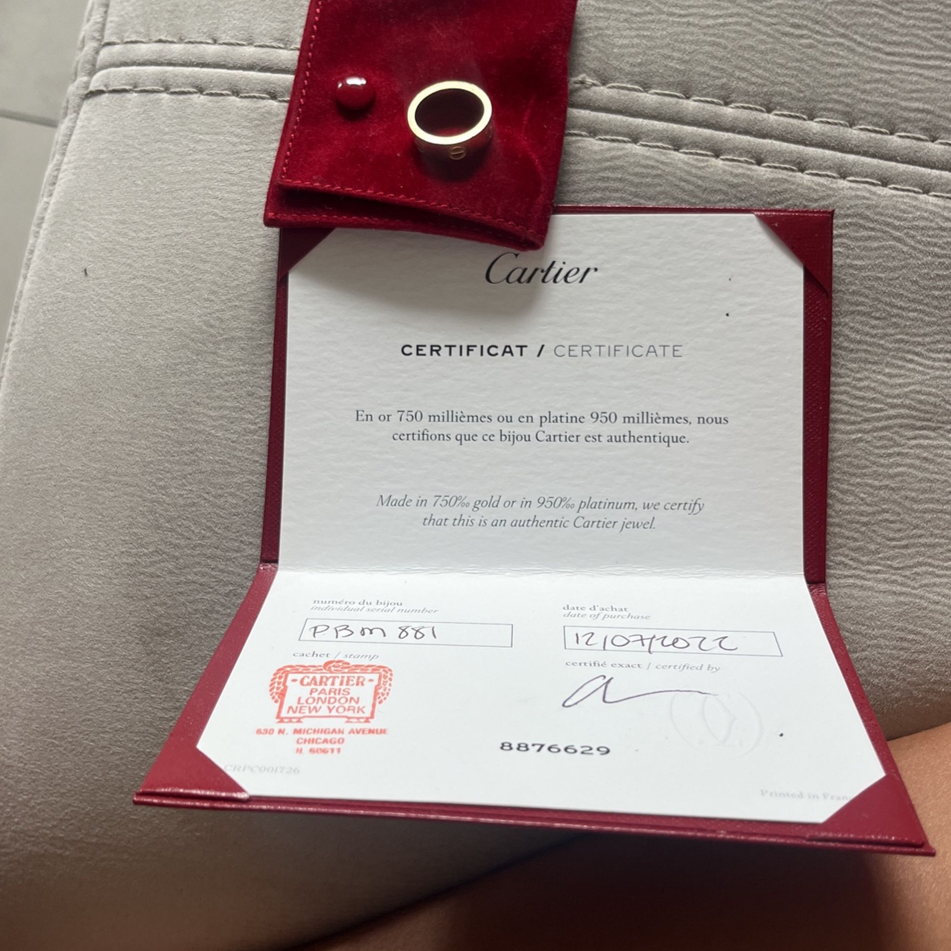 Love Ring Cartier Rose Gold