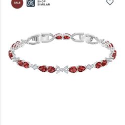 Swarovski Crystal Louison Scarlet Red Rhodium-Plated Bracelet