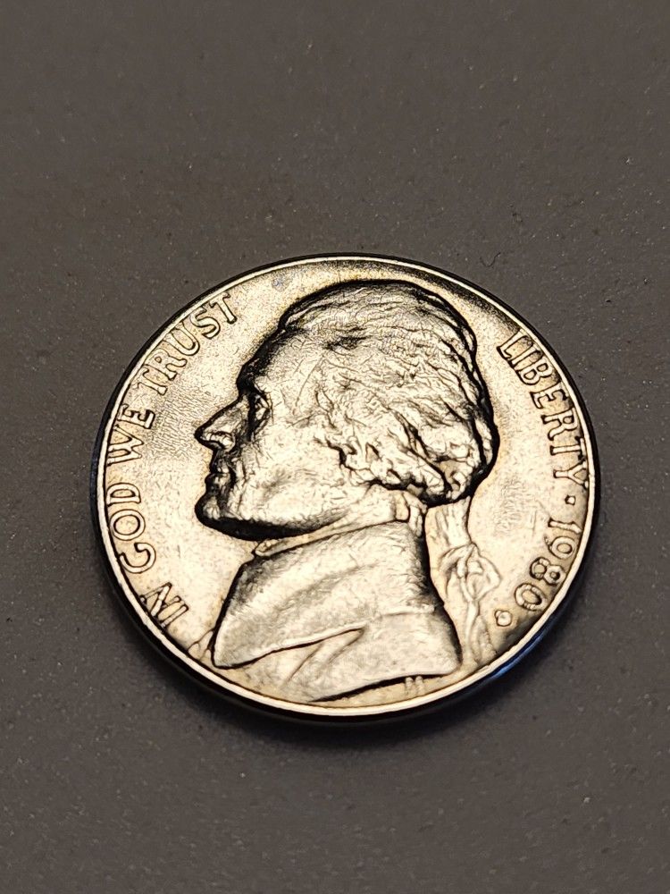 1980 D Nickel with Errors