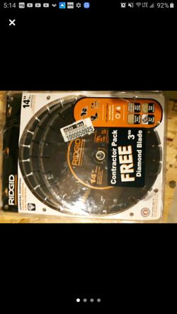 Ridgid, 14" Diamond Blades " package of 3 ".