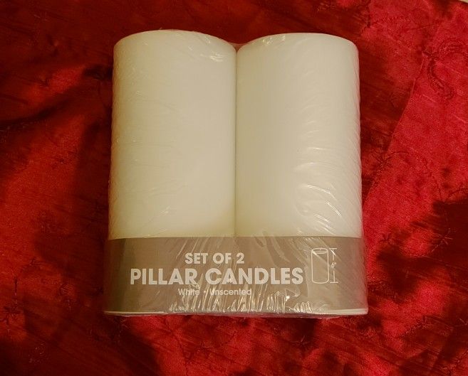 Pair Of 6" Pillar Candles - NEW