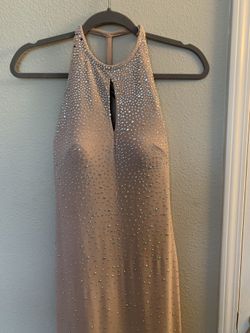 Blush pink prom formal dress