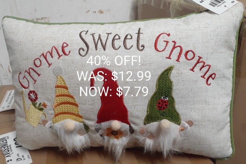 GNOME EMBROIDERED PILLOW