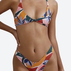NWT Stone Fox Bikini Set L Botanical Maxime Top & Tucker Bottom