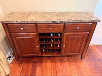 Faux marble sideboard wine rack with storage
