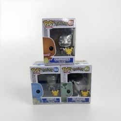 Pokemon 25th Anniversary Starters Funko Pops Set Of 3