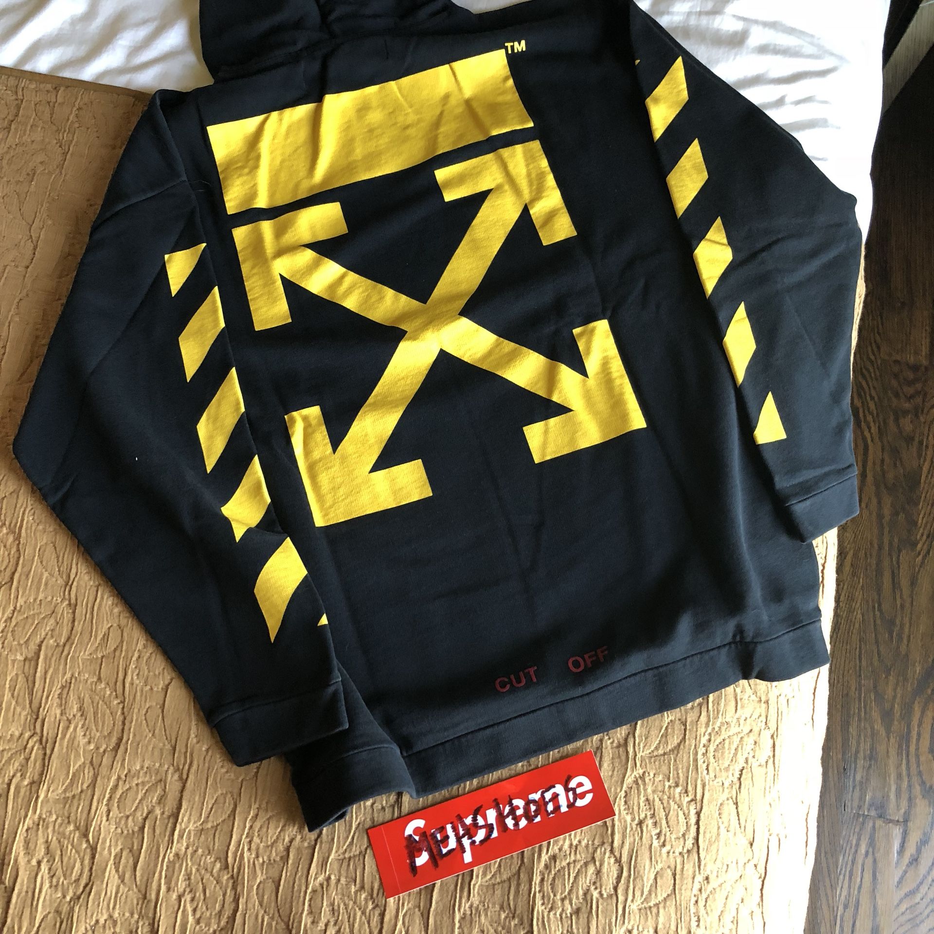 Hoodie Yellow Off White Hoodie Cut Off Gelber Off White Hoodie Off