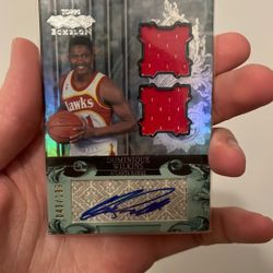2007-08 Topps Echelon Autographs Dual Relics Dominique Wilkins /199 Auto Jersey
