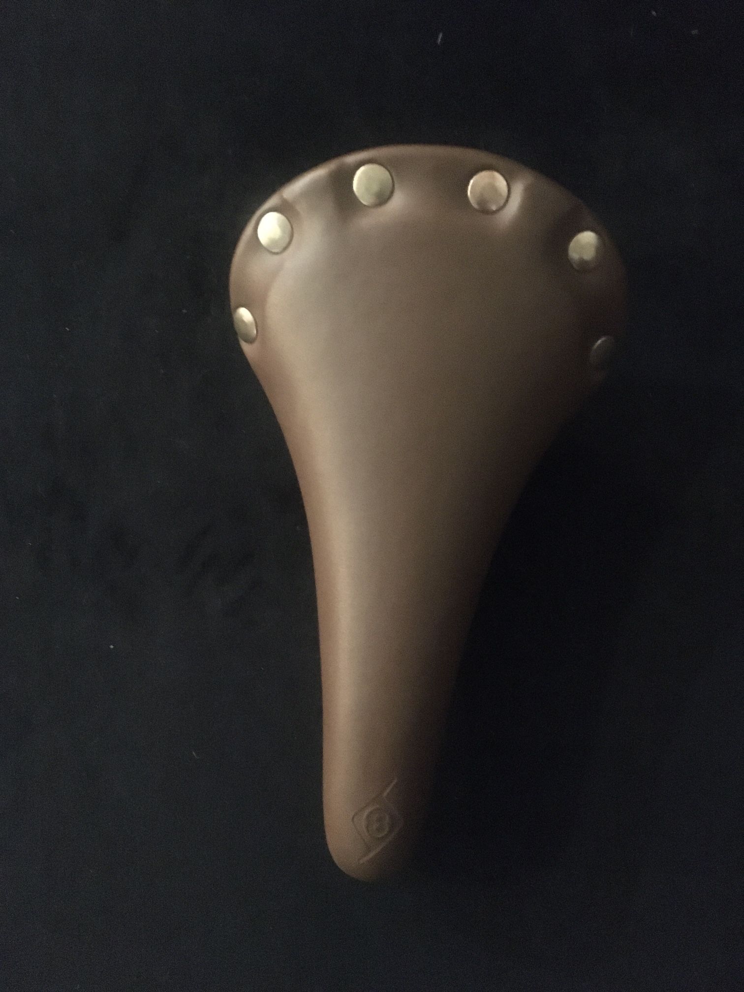 Road Bike Seat Brown With Hammered Copper Rivets
