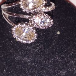 Size 7 CZ Set In Sterling Silver 