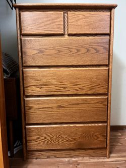 Solid Oak Dresser 1980s - Sturdy and Classic