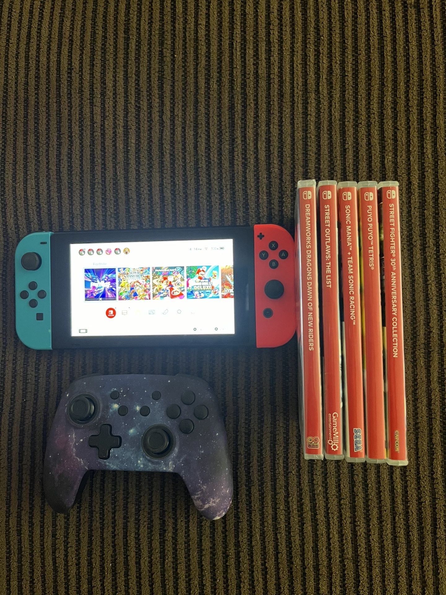 Nintendo switch 5 games included $180 firm price  One remote  No charger no TV docking station 
