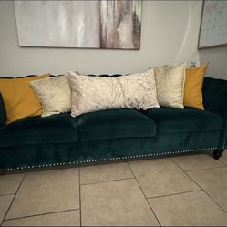 Velvet Green Sofa 