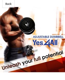 New Sealed Box 20 lb Adjustable Cast for each Dumbbell Adjustable to add up to 40 lb on one dumbbell ,