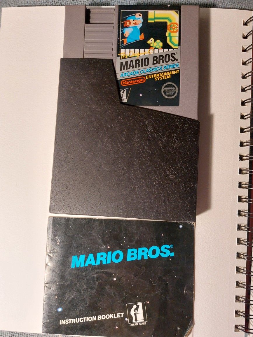 NES Mario Bros 5 Screws Cart And Manual