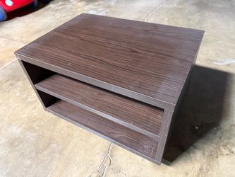 Small Dark Brown 2-Tier Rolling Shoe Rack / Storage Shelf on Wheels no