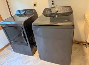 GE profile Smart top load Washer and Dryer