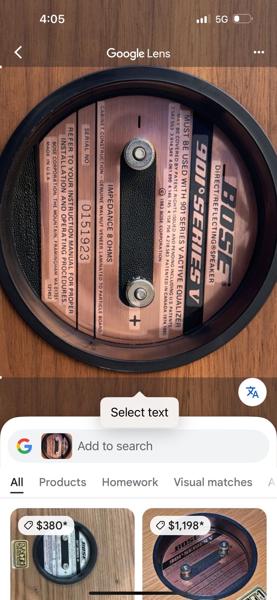 Pair Of Vintage BOSE 901 Speakers