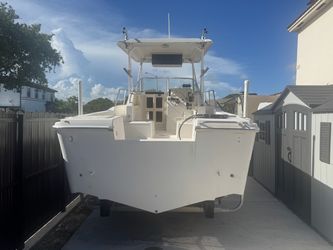 White Center Console Fishing Boat with T-Top