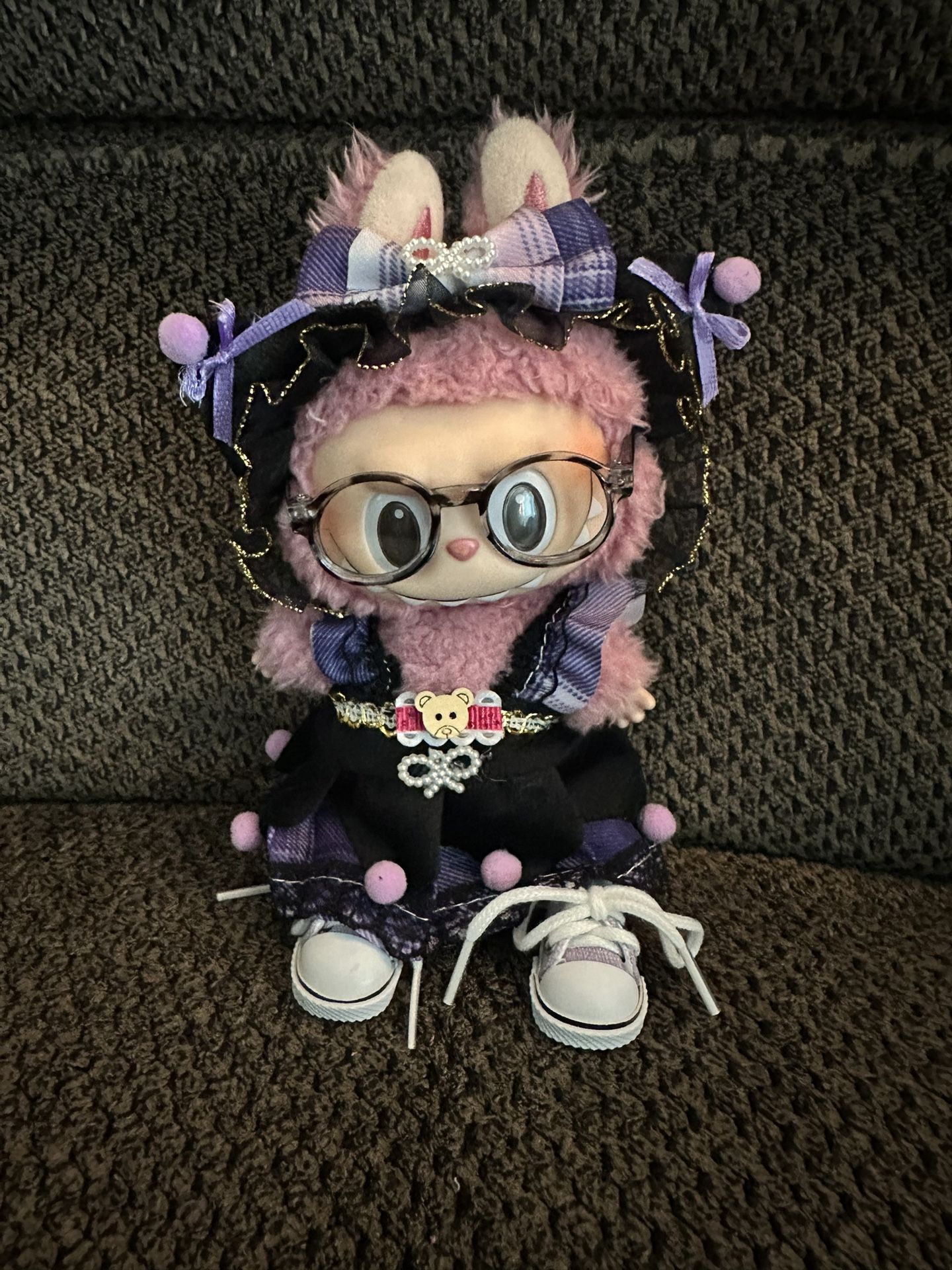 Labubu Kawaii Sanrio Kuromi Dress W/ Sneakers Glasses