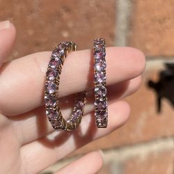 Amethyst Hoop Earrings