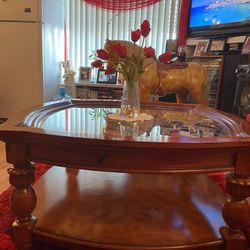 Elegant Solid Wood Coffee Table & End Tables Set – Excellent Conditio