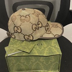 Gucci Cap Double GG Tan Size Large 