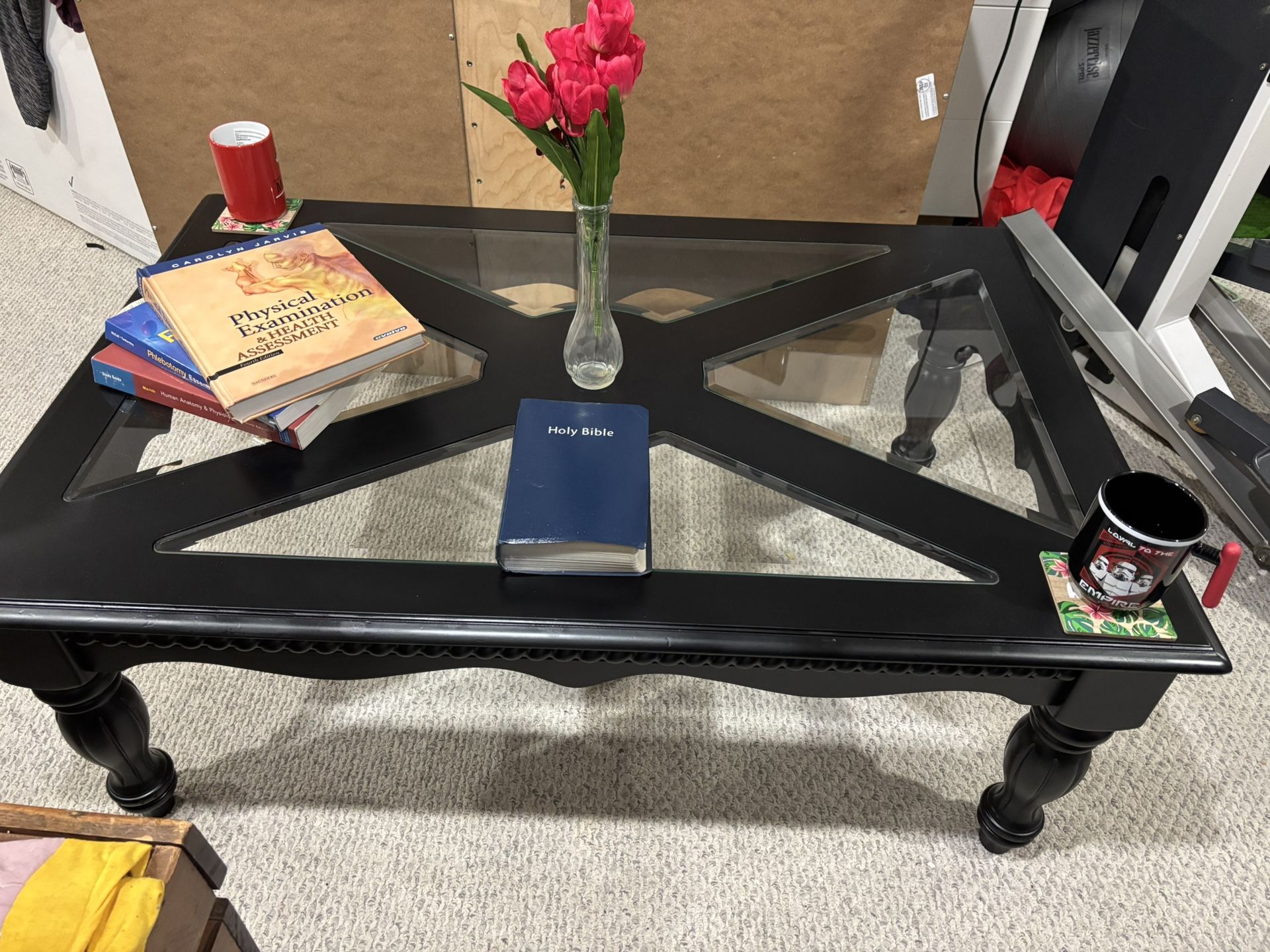 Elegant Black Glass Coffee Table — Classic Meets Modern