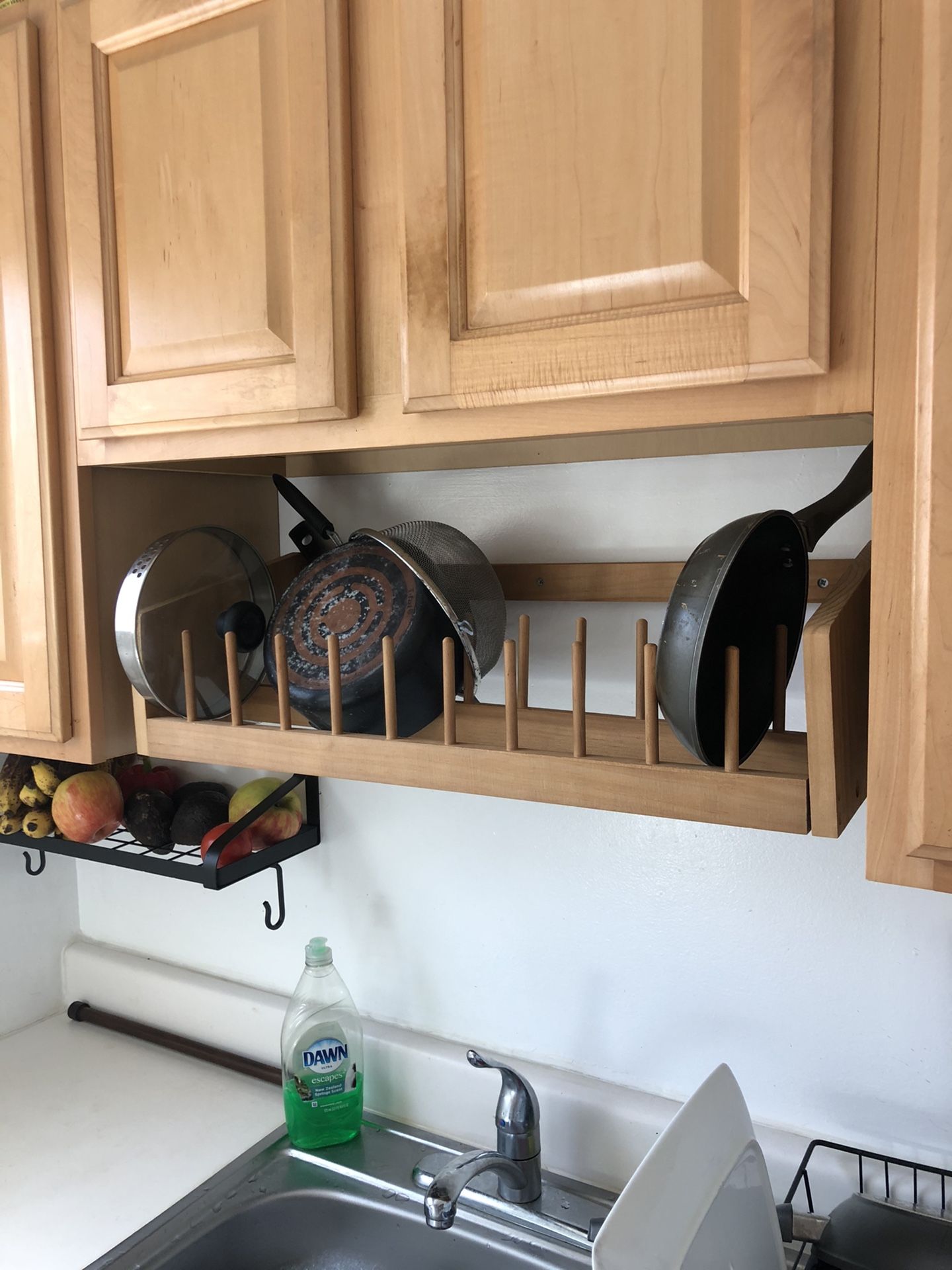 Wooden Pots & Pans holder / mounted kitchen rack