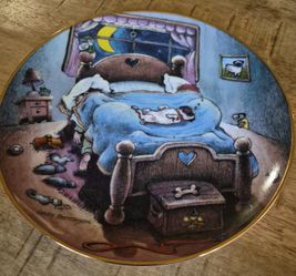 Danbury Mint Pug Collector's Plate "Bed Hog" Gary Patterson