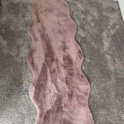 Pink Fluffy Area Rug