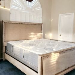 Cal King Bed Frame & Mattress 