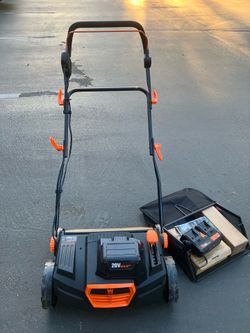 WEN 20V 15-Inch Brushless Push Start Lawnmower W/2 Batteries And Charger(See & Click On Pictures). New. Never Been Used