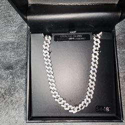 Shaquille O'Neal Men's Simulated Diamond Sterling Silver Curb Chain Necklace, 20"