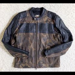 Harley-Davidson Rider's Leather Jacket Camouflage,Black Size XL